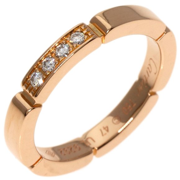CARTIER 4 Diamond Maillon Panthère Wedding Ring 18k Rose Gold #47 (US Size: 4) - Picture 2 of 8